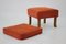 Art Deco Armchair with Ottoman, Former Czechoslovakia, 1930s, Set of 2 5