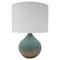 French Green Stoneware Table Lamp, Image 1