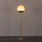 Venini Italian Brass Floor Lamp with Murano Swirl Globe attributed to Paolo Venini, Italy, 1970s, Image 2