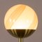Lámpara de pie Venini italiana de latón con globo en forma de espiral de Murano atribuida a Paolo Venini, Italia, años 70, Imagen 6