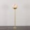 Venini Italian Brass Floor Lamp with Murano Swirl Globe attributed to Paolo Venini, Italy, 1970s 1