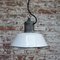 Vintage Industrial White Enamel & Cast Aluminium Pendant Light 4