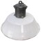 Vintage Industrial White Enamel & Cast Aluminium Pendant Light 2