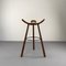 Brutalist Bar Stool in Wood, 1970s, Image 2