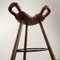 Brutalist Bar Stool in Wood, 1970s, Image 8