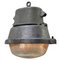 Vintage Industrial Gray Metal Oval Holophane Glass Street Light 3