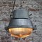 Vintage Industrial Gray Metal Oval Holophane Glass Street Light 8