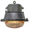 Vintage Industrial Gray Metal Oval Holophane Glass Street Light, Image 2