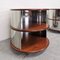 Vintage Round Bedside Tables in Walnut and Steel, 1970s, Set of 2 3