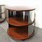 Vintage Round Bedside Tables in Walnut and Steel, 1970s, Set of 2 5