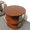 Vintage Round Bedside Tables in Walnut and Steel, 1970s, Set of 2, Image 6