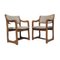 Chaises Brutalistes en Pin, Set de 4 2