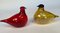 Tirri Mouth-Blown Glass Art Birds by Oiva Toikka for Iittala, Finland 1980s, Set of 2 1