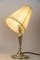 Table Lamps Alpaca with Oval Base and Fabric Shades, Vienna, 1920s, Set of 2 13