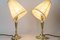 Table Lamps Alpaca with Oval Base and Fabric Shades, Vienna, 1920s, Set of 2, Image 11