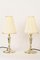 Table Lamps Alpaca with Oval Base and Fabric Shades, Vienna, 1920s, Set of 2 4