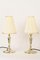 Table Lamps Alpaca with Oval Base and Fabric Shades, Vienna, 1920s, Set of 2, Image 4