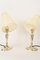 Table Lamps Alpaca with Oval Base and Fabric Shades, Vienna, 1920s, Set of 2, Image 7