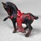 Vintage Black Cast Iron War Horse Figurine, Japan, 1950s 3