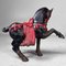 Vintage Black Cast Iron War Horse Figurine, Japan, 1950s 7