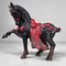 Vintage Black Cast Iron War Horse Figurine, Japan, 1950s, Image 1
