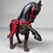 Vintage Black Cast Iron War Horse Figurine, Japan, 1950s 5