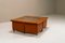Coffee Table in Cherry Wood with Four Faux Mobile Poufs, Italy, 1970s, Set of 5 9