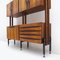 Floor to Ceiling Bookcase in Wood, Brass and Leather, 1950s 7