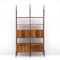 Floor to Ceiling Bookcase in Wood, Brass and Leather, 1950s 1