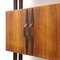 Floor to Ceiling Bookcase in Wood, Brass and Leather, 1950s, Image 14