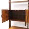 Floor to Ceiling Bookcase in Wood, Brass and Leather, 1950s 9