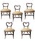 Napoleon III herzförmige Stühle mit Ballonrücken und goldenen Akzenten, 5 . Set 1