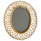 Espejo oval de bambú atribuido a Franco Albini, años 60, Imagen 7