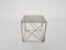 Mesa auxiliar Isocele de metal y vidrio atribuida a Max Sauze, Francia, años 60, Imagen 7