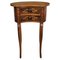 Antique Italian Marquetry Kidney-Shaped Walnut Side Table with Two Drawers, 1890s, Image 1