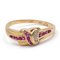 Vintage 18k Yellow Gold Ring with Rubies and Diamonds, 1970s 1