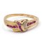Vintage 18k Yellow Gold Ring with Rubies and Diamonds, 1970s, Image 1