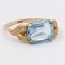 Vintage Ring aus 8 Karat Gelbgold mit blauer Glaspaste, 1970er 1