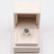 Vintage 18k White Gold Daisy Ring with Emerald and Diamonds, 1960s, Image 6