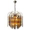 Mid-Century Modern Smoked Glass Chandelier, Italy, 1970s 1
