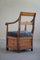 Mid 19th Century Danish Folk Art Armchair in Oak & Gotland Sheepskin, 1890s 7