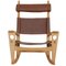 Ge-673 Rocking Chair in Brown Leather by Hans Wegner for Getama, 1990s 2