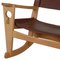Ge-673 Rocking Chair in Brown Leather by Hans Wegner for Getama, 1990s, Image 7