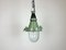 Lámpara colgante soviética industrial verde, años 60, Imagen 2