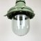 Lámpara colgante soviética industrial verde, años 60, Imagen 5