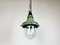 Lámpara colgante soviética industrial verde, años 60, Imagen 13