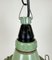 Lámpara colgante soviética industrial verde, años 60, Imagen 4