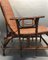 Curved Wood and Rattan Lounge Chair, 1940s 6