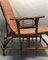 Curved Wood and Rattan Lounge Chair, 1940s, Image 6