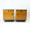 Mid-Century Bedside Tables in Oak with Glass Tops from Up Závody, 1960s, Set of 2 1